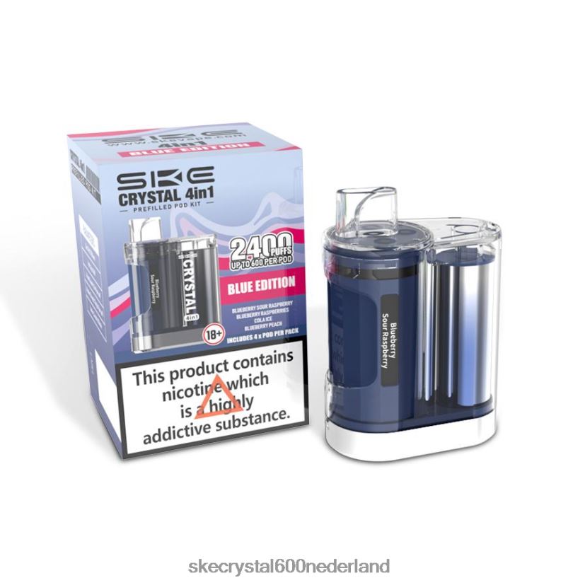 SKE crystal 2400 4 in 1 podkit gemengd blauwe editie FZZJ4 SKE Vape Amsterdam