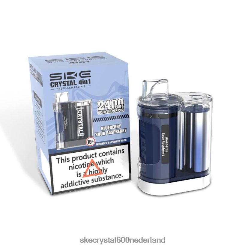 SKE crystal 2400 4-in-1-podset bosbes zure framboos FZZJ7 SKE Wegwerp Vape