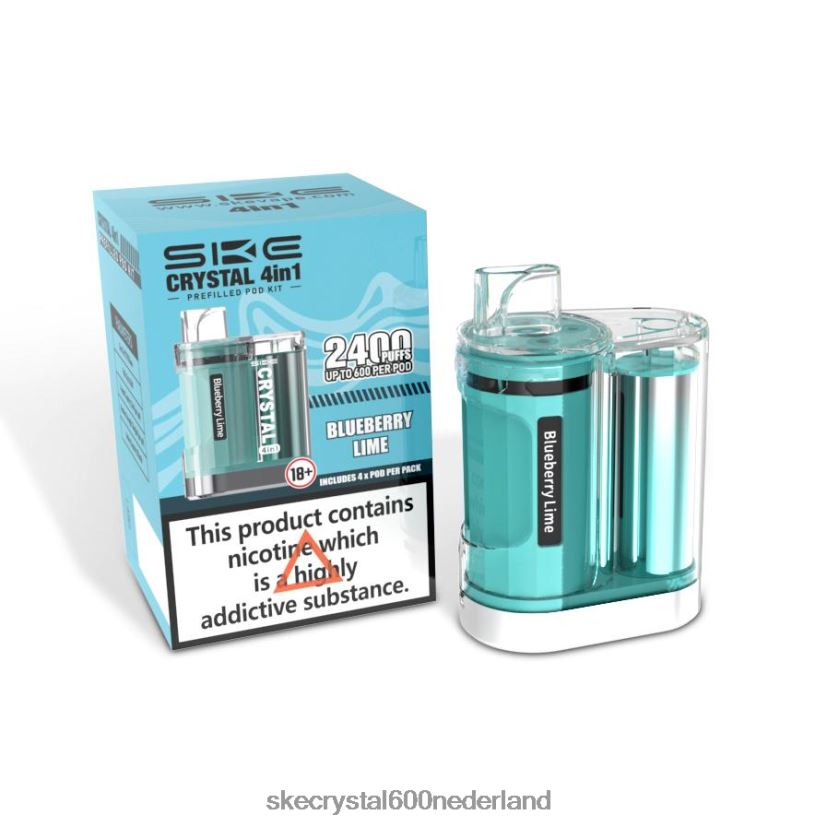 SKE crystal 2400 4-in-1-podset bosbessen limoen FZZJ6 SKE Vapes Smaken